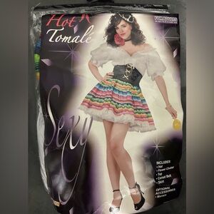 Hot Tamale Rainbow Skirt and Black Corset Dress